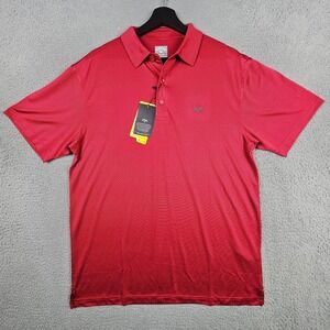 Callaway Golf Opti-Dri Red Microstripe Polo UPF 15 Mens Medium NWT